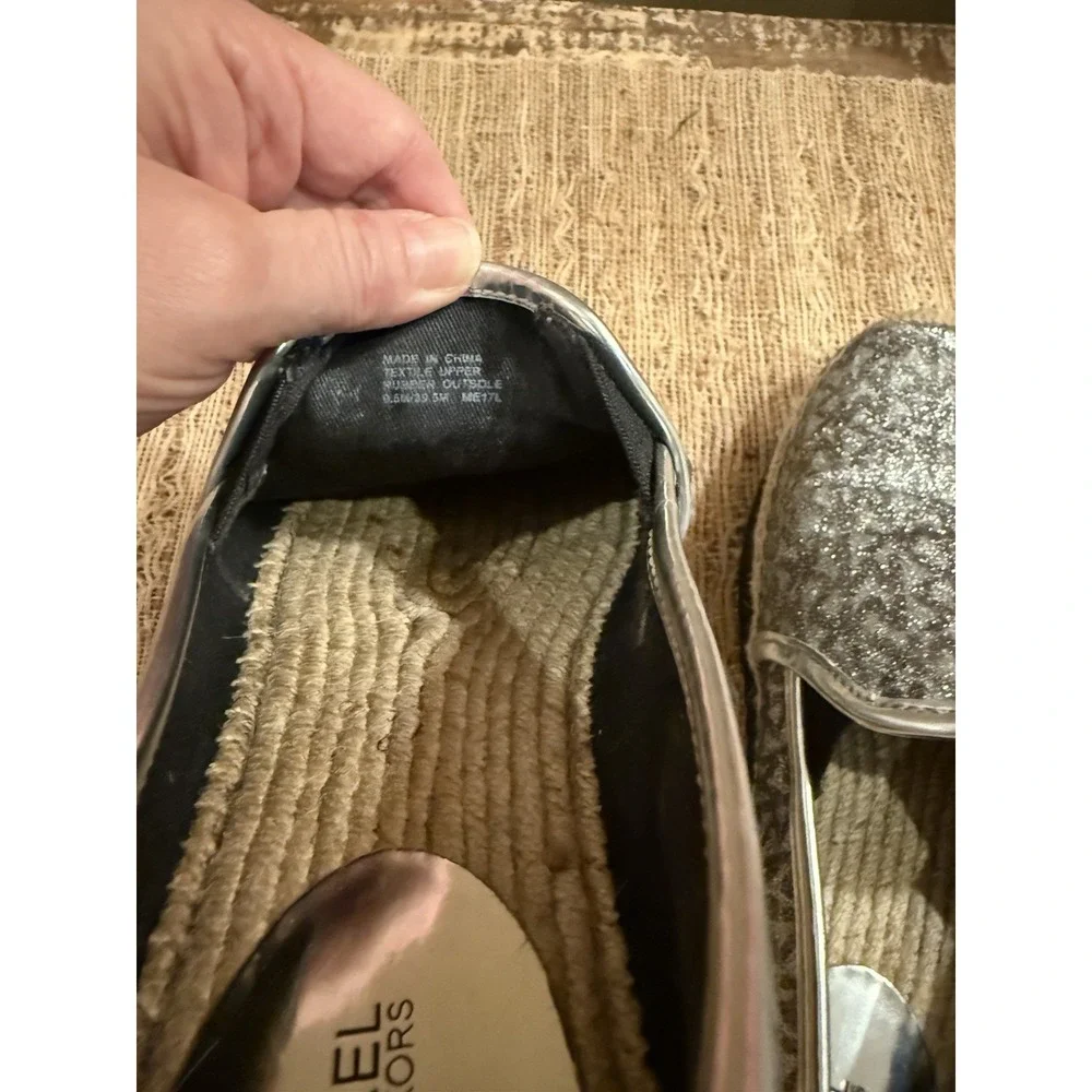 Michael Kors Hastings Signature Logo‎ Silver Metallic Espadrilles 9.5 158$